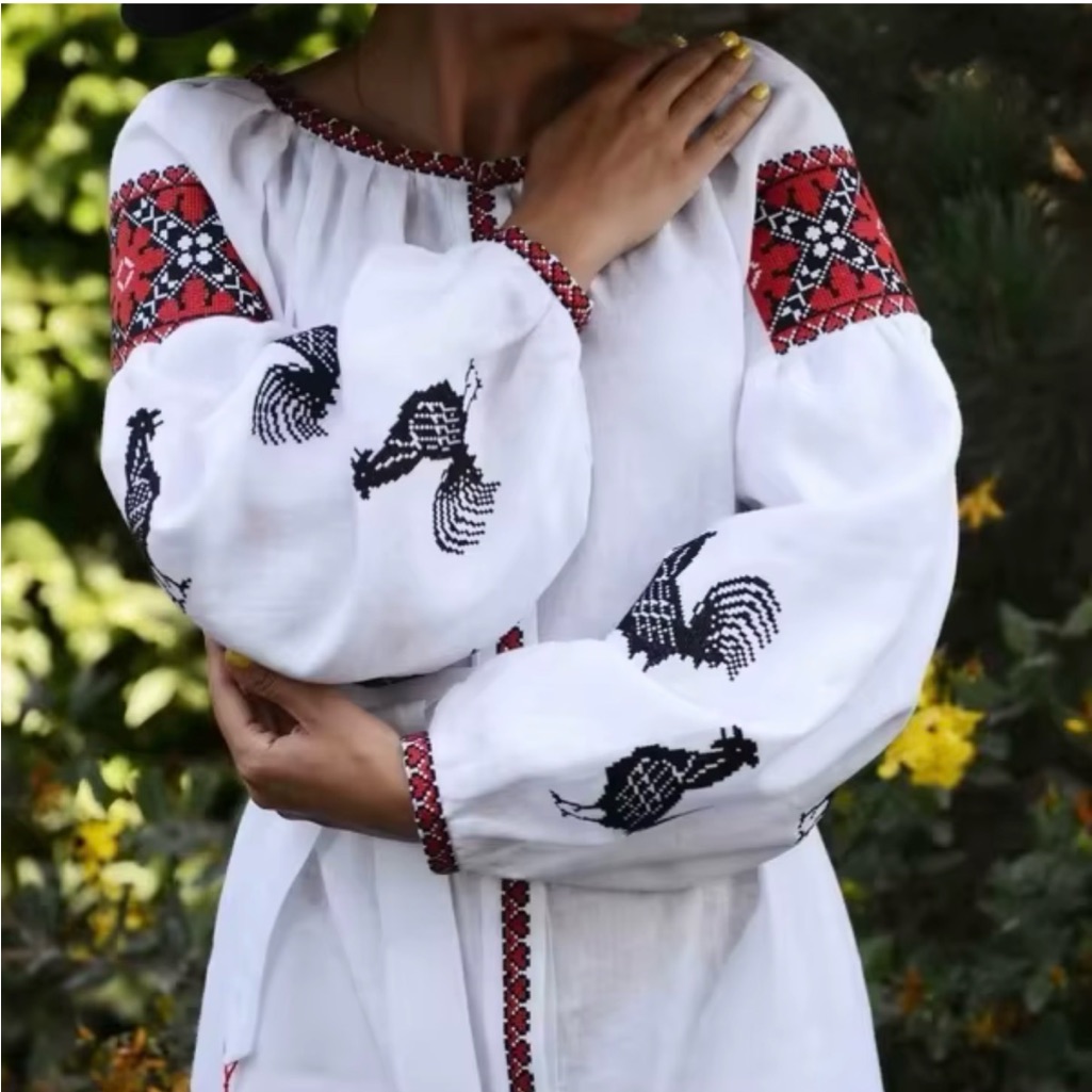 Linen Dress Vyshyvanka, Ukrainian Embroidered Dress